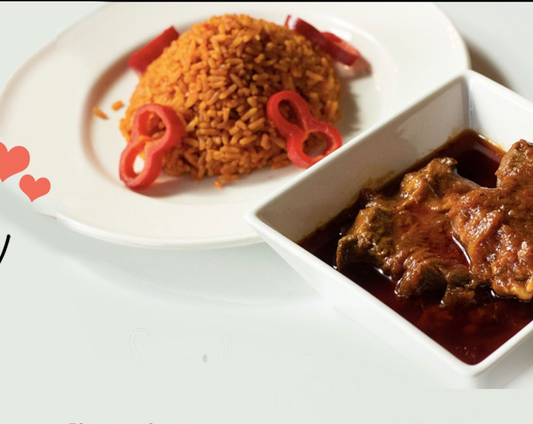 Jollof Rice with Beef and Stew